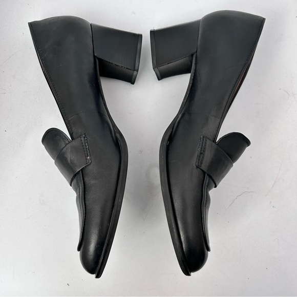 EASY SPIRIT Anti-Gravity Women’s Black Leather Heeled Loafer Size 8 narrow - Picture 7 of 12